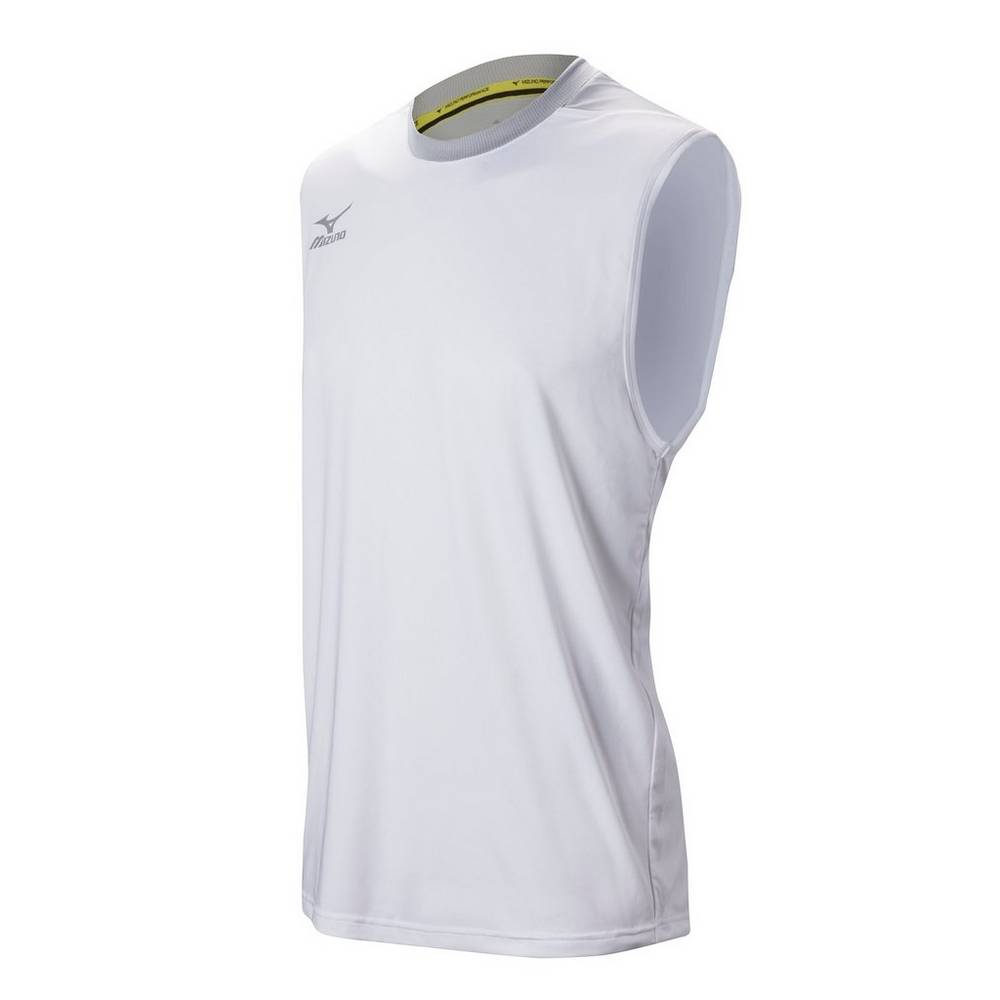 Mens Mizuno Cutoff Jersey White/Silver Philippines (ONHMDZ270)